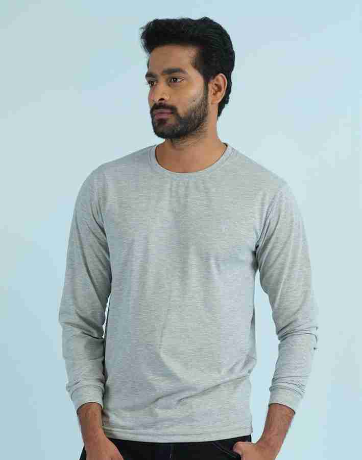 South India Shopping Mall Self Design Men Round Neck Silver T