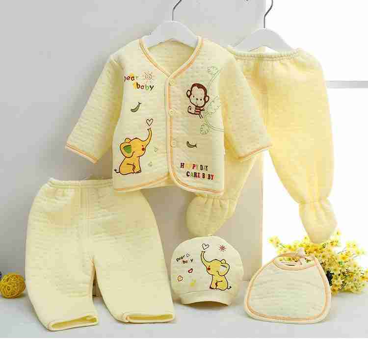 HIKIPO Presents New Born Baby Winter Clothes 5Pcs Sets Baby Gift