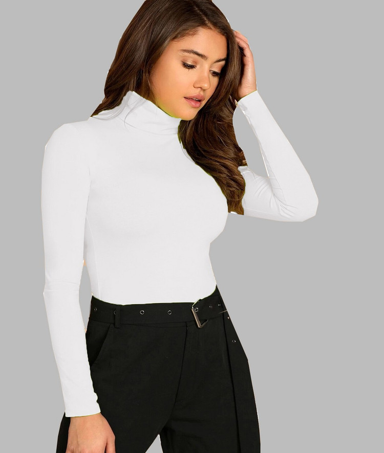 white turtleneck shirt for women