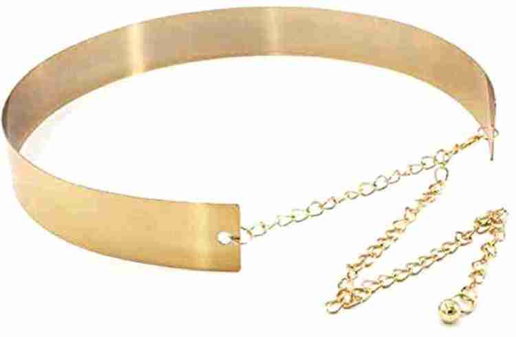 Metallic belt womens top