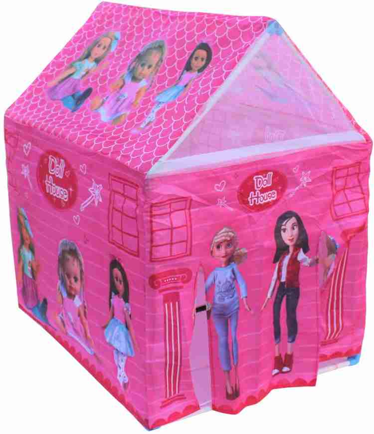 Archana Novelty Kids foldable and portable Pink Doll Printed play tent house Play Zone for indoor and outdoor Kids foldable and portable Pink Doll Printed play tent house Play