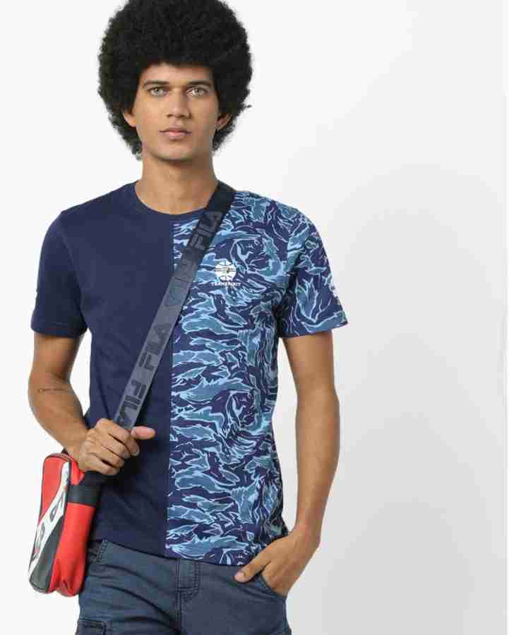 TEAMSPIRIT Printed Men Round Neck Dark Blue, Blue T-Shirt - Buy TEAMSPIRIT  Printed Men Round Neck Dark Blue, Blue T-Shirt Online at Best Prices in  India