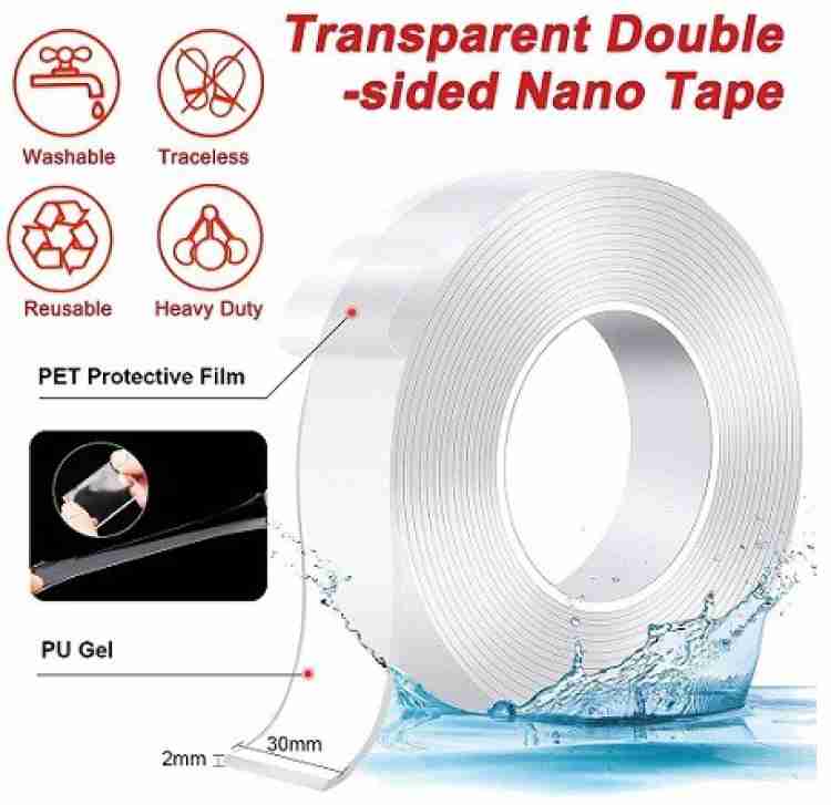 Eirpde Double Sided Tape Heavy Duty, Sticky Nano Tape, Removable & Reusable  Multipurpose Wall Mounting Tape, Strong Adhesive Tape for Home Decoration