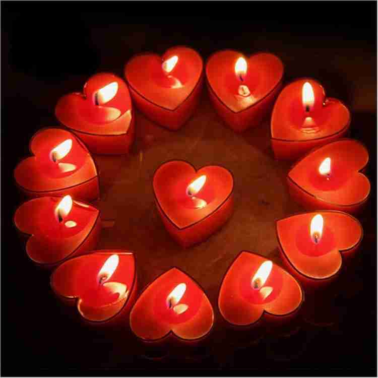 Red Heart Shaped Tea Light Candles