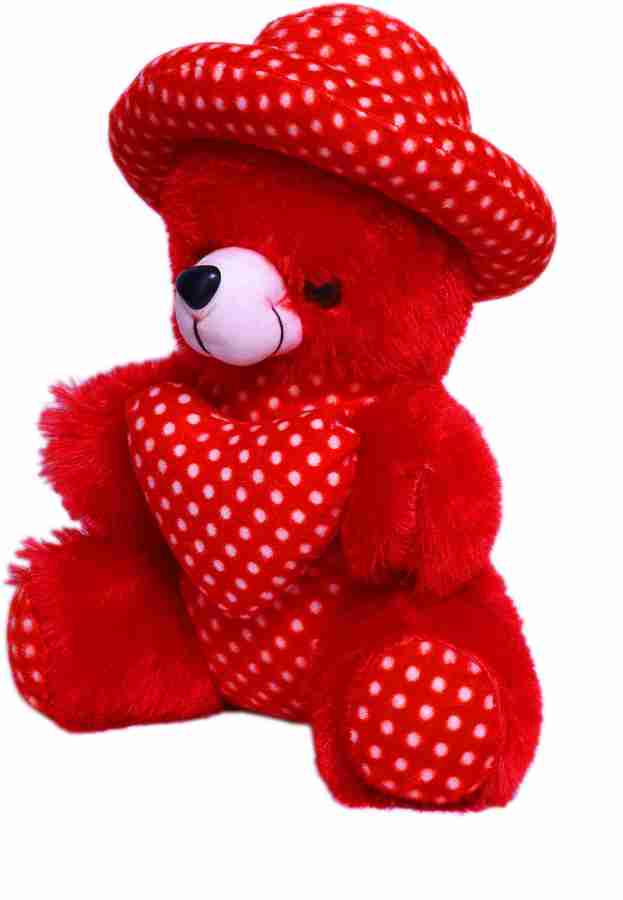 Red teddy bear with cap outlet
