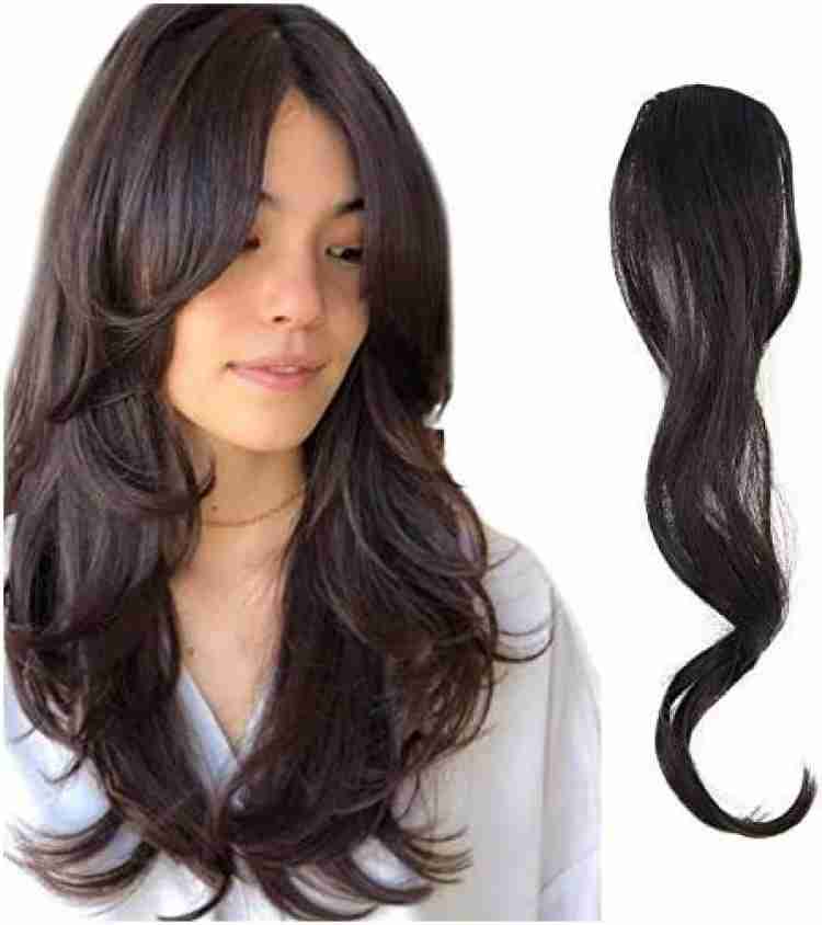 FIRSTLIKE 2Pcs Clip In Bangs Extensions Wave Side Bangs One Piece