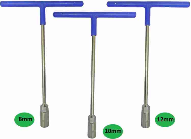 Inditools High Quality T Spanner 3 set 8mm 10mm and 12mm (Pack of