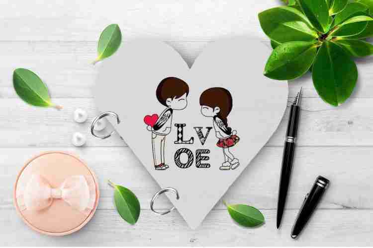 DI-KRAFT Cute couple with love print handmade valantine day gift