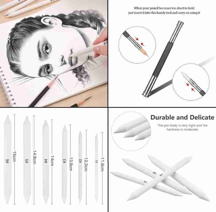 Definite Graphite Sketch Drawing Pencils- 14B, 12B, 10B, 8B,  7B, 6B, 5B, 4B, 3B, 2B, B, H, HB, 2H, 3H, 4H, 5H, 6H and 7H (19 Pencils);  Charcoal Pencils 