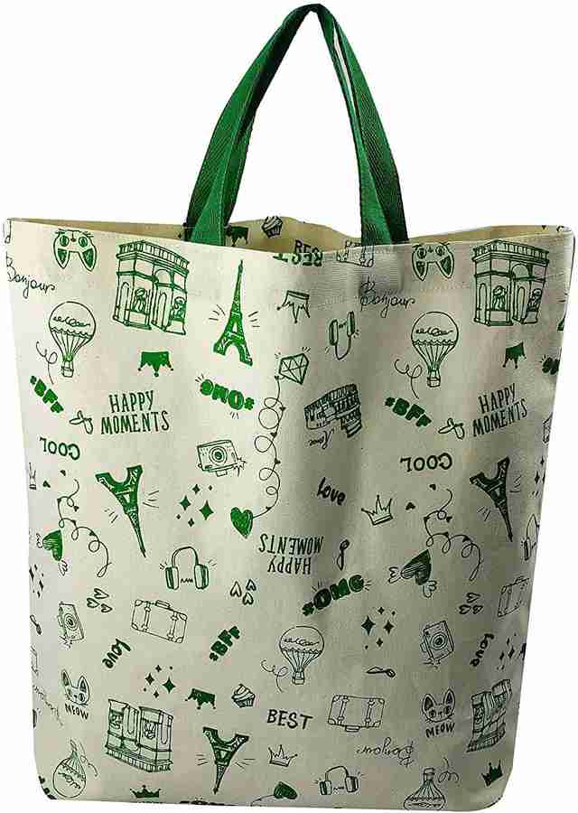 Flipkart GREENCRAFT Cotton Shopping Bags with Strong Handle Hold 15 kgs Heavy Duty Washable Eco Friendly Biodegradable Multipurpose Grocery Bag Pack of 5 Multipurpose Bag Multipurpose Bag
