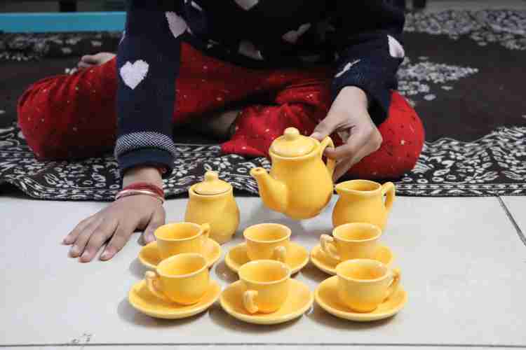 Ceramic play sale tea set