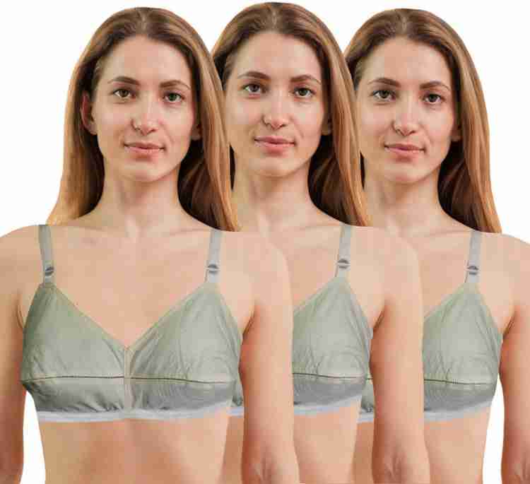 Nimton High Quality Round Stitch Cotton Bra with Under-Bust Elastic(Pack of 3  Pieces) Women Full Coverage Non Padded Bra - Buy Nimton High Quality Round  Stitch Cotton Bra with Under-Bust Elastic(Pack of