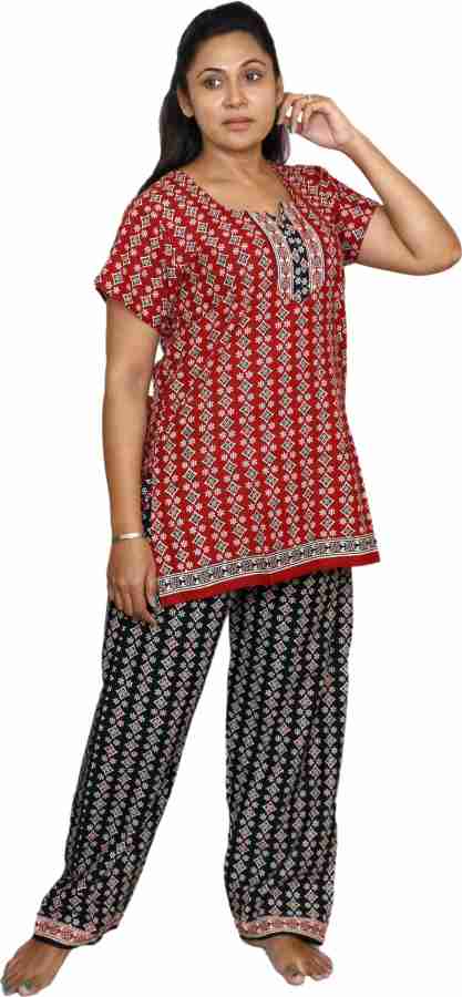 Notti Women Printed Red Top & Pyjama Set Price in India - Buy Notti Women  Printed Red Top & Pyjama Set at  Top & Pyjama Set