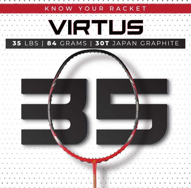 Apacs Virtus 35 Black Red (5U-G1) Badminton Racket