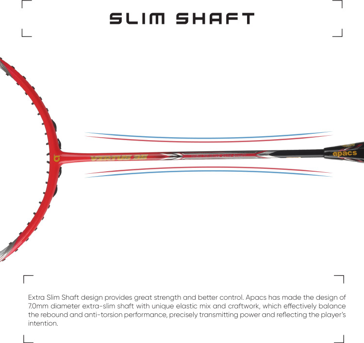 apacs Virtus 35 ( Full Graphite, 35 LBS) Red, Black Unstrung