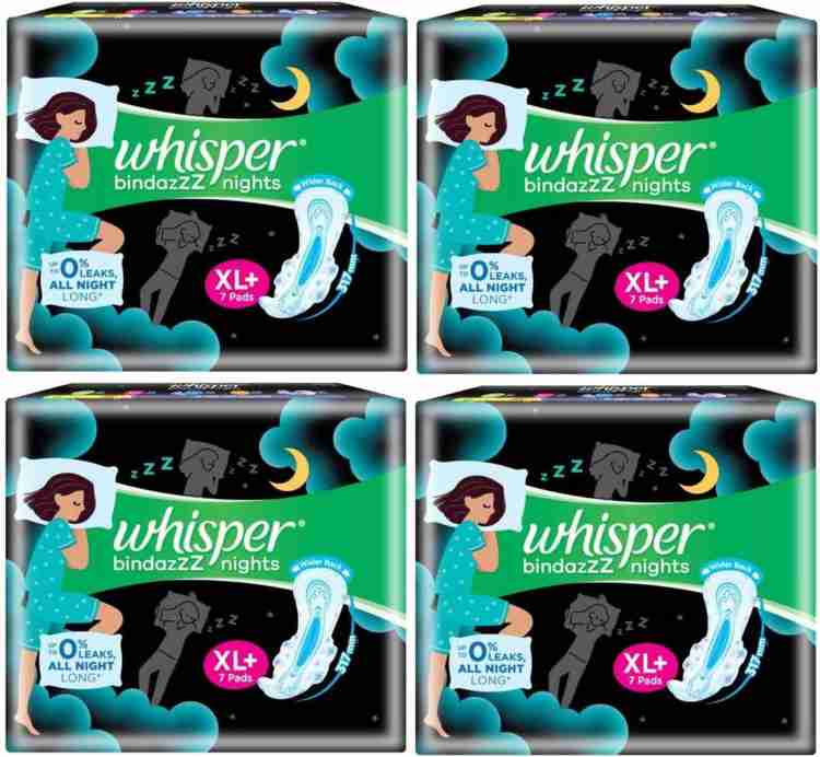 Whisper Ultra Nights XXXL 10 Pads - Bindazz Night Sanitary Pads