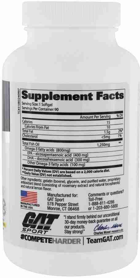 GAT Sport Omega 3 Fish Oil 90 Softgels Price in India Buy GAT