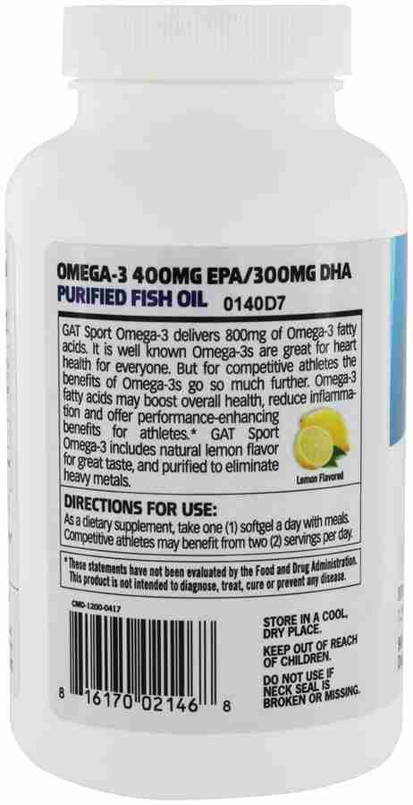GAT Sport Omega 3 Fish Oil 90 Softgels Price in India Buy GAT