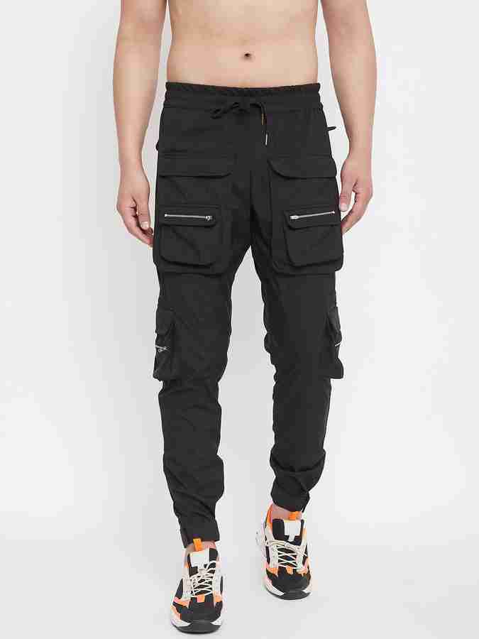 Fugazee solid men's black track pants store