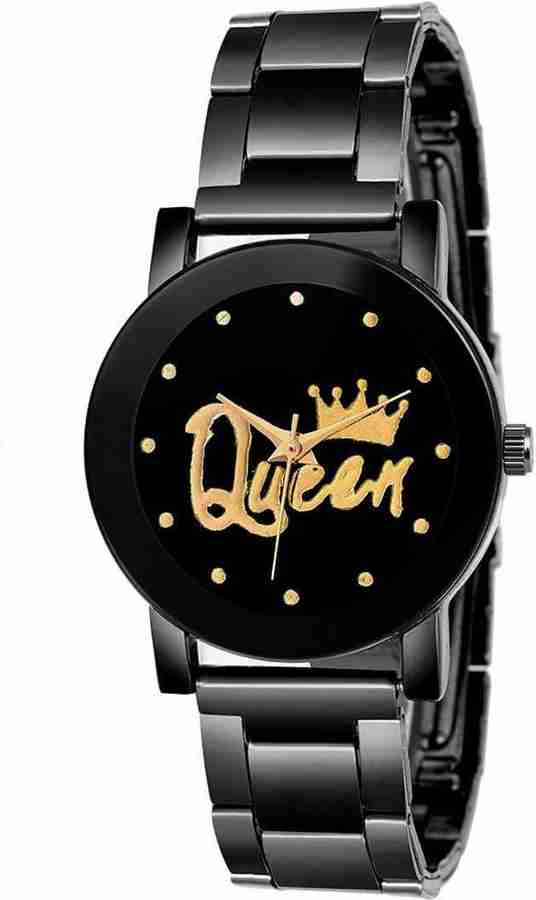 Domesca KING QUEEN Analog Watch For Couple Buy Domesca KING QUEEN Analog Watch For Couple black dail metal strep analoug king queen couple watch for women couple Online at Best Prices