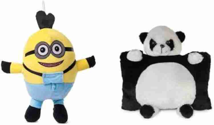 Saubhagye Minion Stuffed Toy and Panda Pillow Set of 2 36 cm Multicolor 36 cm Minion Stuffed Toy and Panda Pillow Set of 2 36 cm Multicolor