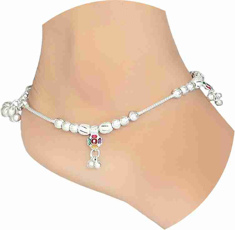 SHASHI ORNAMENTS Women and Girls Silver Plated White Metal Payal Anklets Indian Traditional Ethnic Fashion Foot Jewellery Artificial Alloy Anklet Price in India Buy SHASHI ORNAMENTS Women and Girls Si...