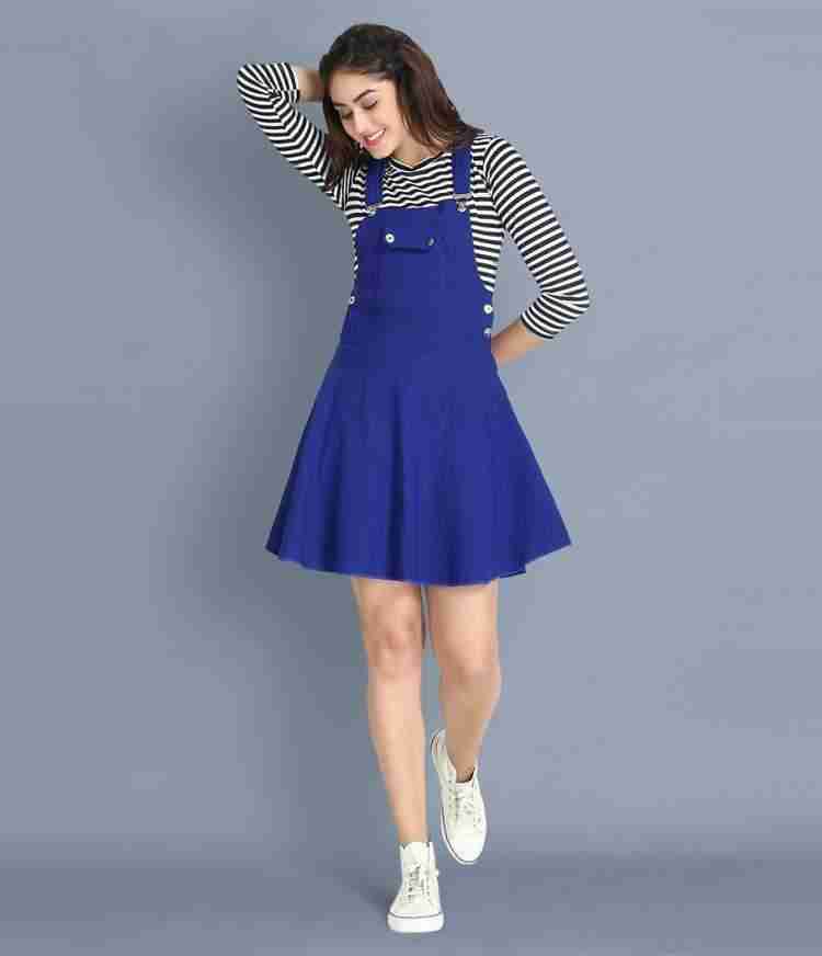Absorbing Women Pinafore Blue Dress Buy Absorbing Women Pinafore Blue Dress Online at Best Prices in India Flipkart