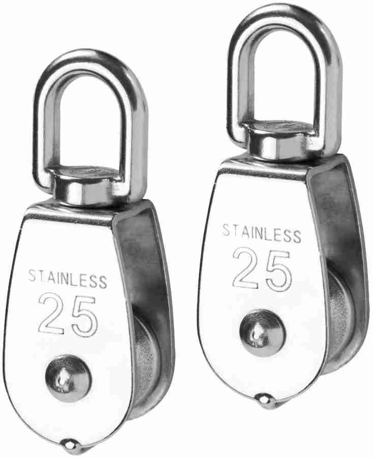 REHTRAD Single Pulley Block, 304 Stainless Steel Pulley Roller, (2pcs, M25)  Climbing Pulley Price in India - Buy REHTRAD Single Pulley Block, 304  Stainless Steel Pulley Roller, (2pcs, M25) Climbing Pulley online at