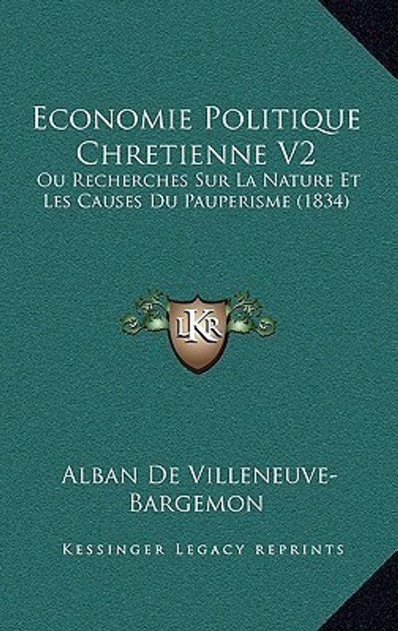 高価なEconomie politique chrétienne1834/初版 Economie politique chrétienne, 1834/初版