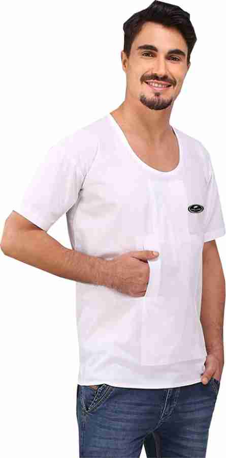 SILVER STORK Men's Cotton Interlock Full Sleeves Round Neck Solid Casual  Warm Thermal Vest/Baniyan (White)