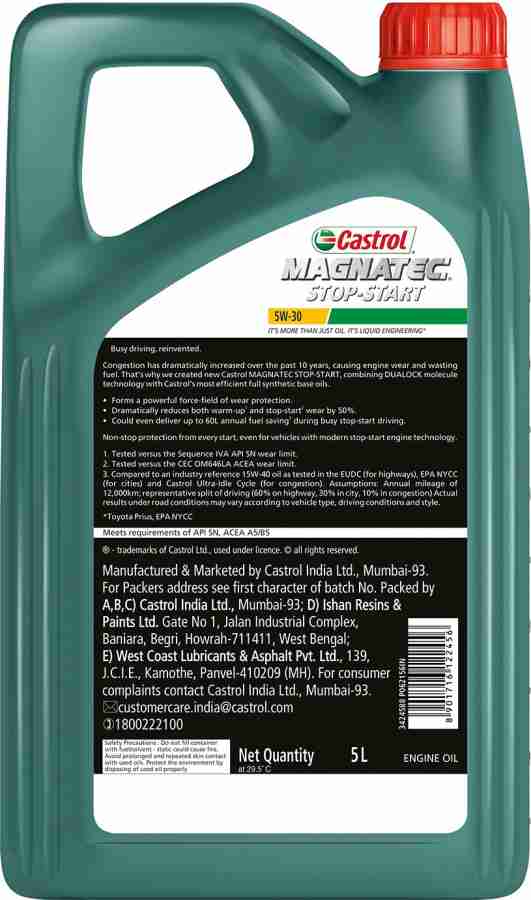 Castrol Magnatec STOP-START 5W-30 API SN Full Synthetic Full-Synthetic  Engine Oil Price in India - Buy Castrol Magnatec STOP-START 5W-30 API SN  Full Synthetic Full-Synthetic Engine Oil online at