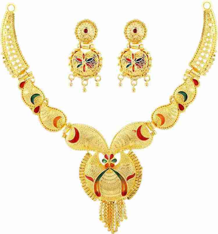 AK Creation Alloy Gold plated Gold Jewellery Set Price in India Buy AK Creation Alloy Gold plated Gold Jewellery Set Online at Best Prices in India Flipkart