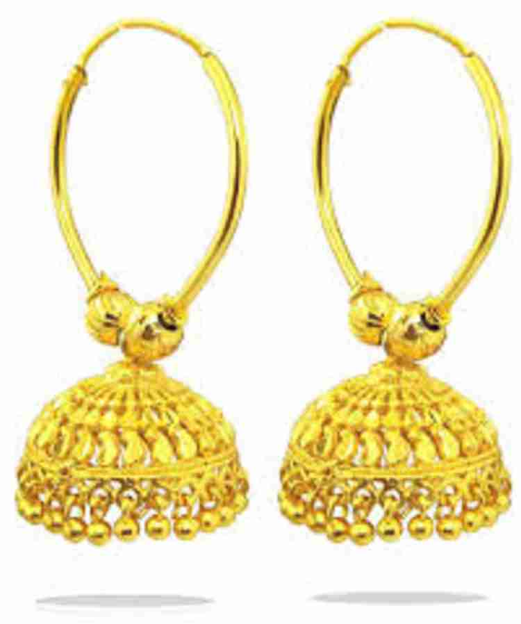 Gold ring jhumka deals earrings