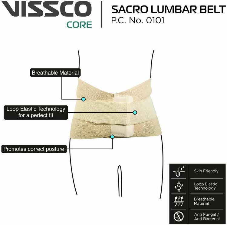 VISSCO Sacro Lumbar Belt with Double Strapping New Design
