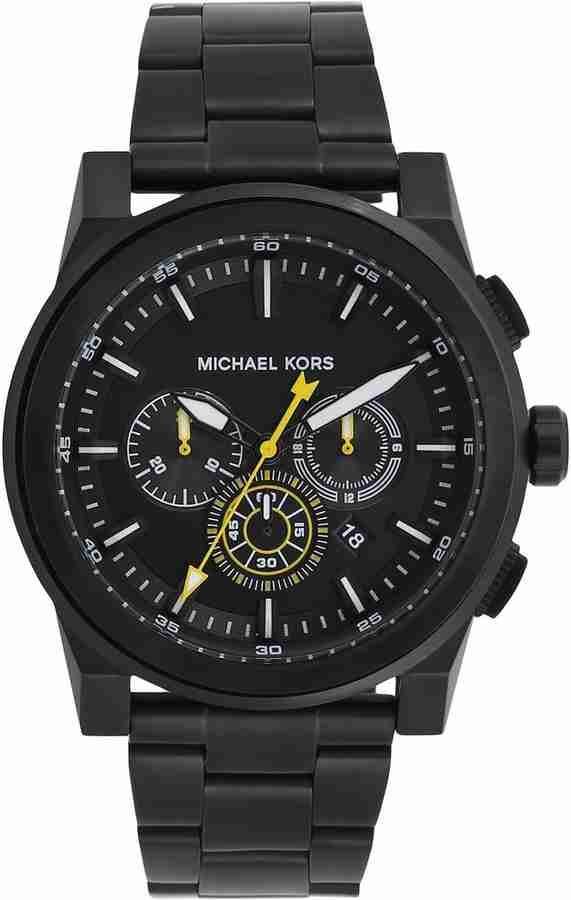 Michael kors black grayson analogue watch cheap