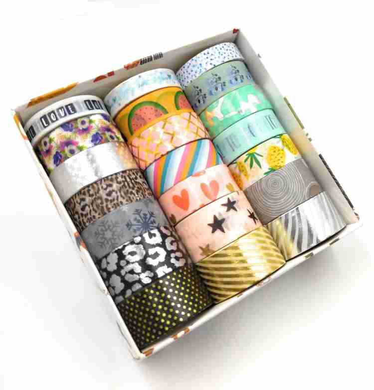 Samvardhan 24 Rolls Cute Washi Tape Set Small Washi Tape Set  (Manual) - Washi Tape Set