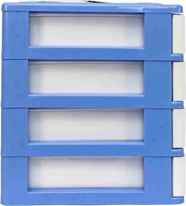 Hanbao Small 4 Compartments storage box for small items, 24cm  * 15cm * 21cm, Plastic small desk organizer,, Tray - Tray