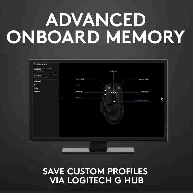 Logitech G502 Hero / Hero 25K Sensor, Adj DPI Upto 25600, RGB, 11