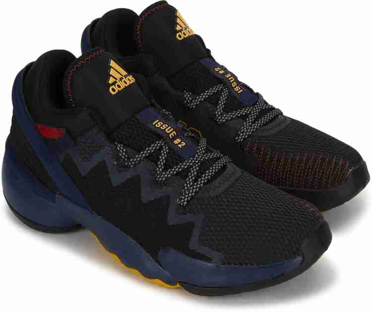 Navy blue and gold best sale basketball shoes