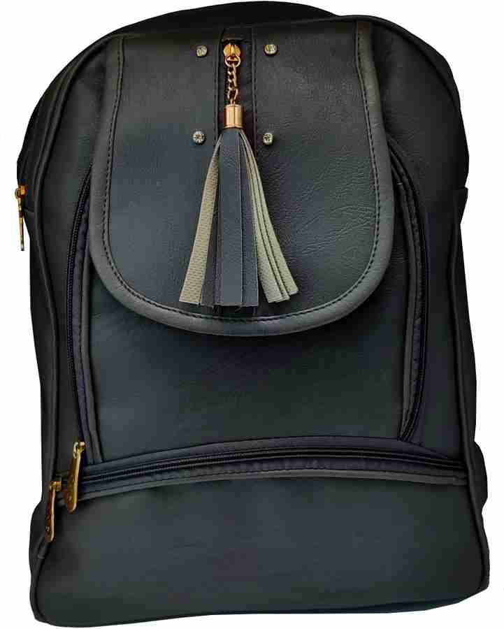 Sachi Enterprises PU Leather Backpack for Girls Trendy Fashion Bag 10 L Backpack Black Price in India Flipkart