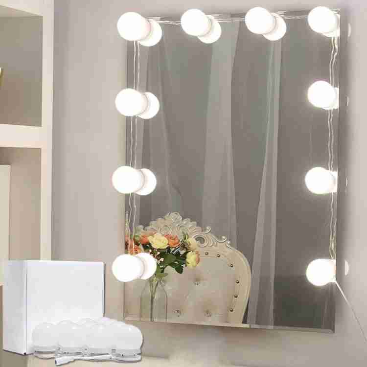 New Version Hollywood Style LED Vanity Mirror Lights Kit for Makeup  Dressing Table Vanity Set Lighted Mirrors with Dimmer and Power Supply Plug  in Lighting Fixture Strip, 10 Bulbs, Mirror Not Included 