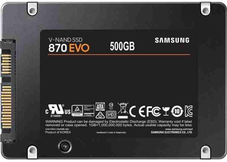 SAMSUNG 870 Evo 500 GB Laptop, Desktop Black SATA III Internal 