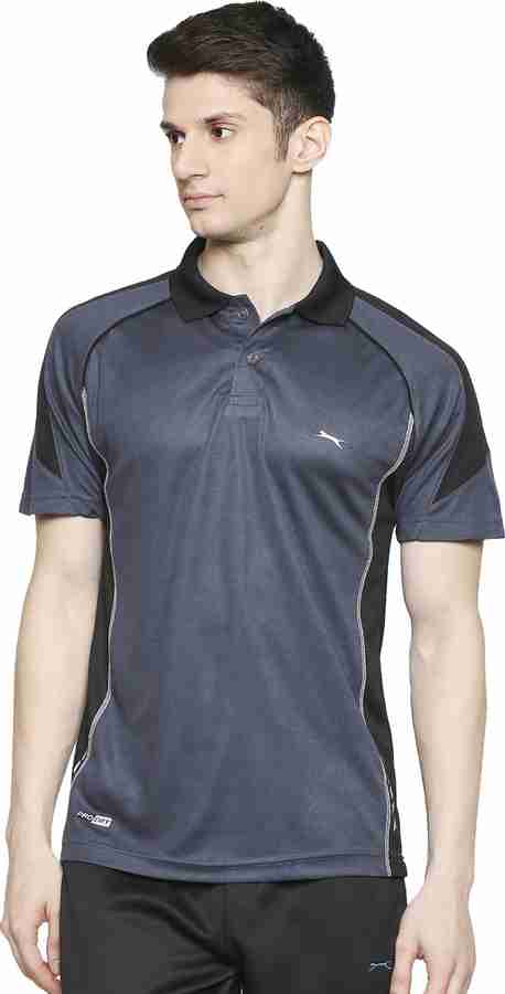 BLACK PANTHER Solid Men Polo Neck Grey T Shirt Buy BLACK PANTHER