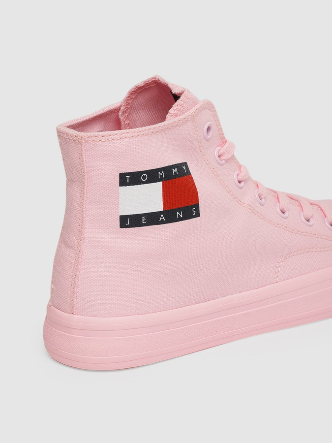 TOMMY HILFIGER Women Pink Solid Mid-Top Sneakers Sneakers For Women - Buy TOMMY  HILFIGER Women Pink Solid Mid-Top Sneakers Sneakers For Women Online at  Best Price - Shop Online for Footwears in