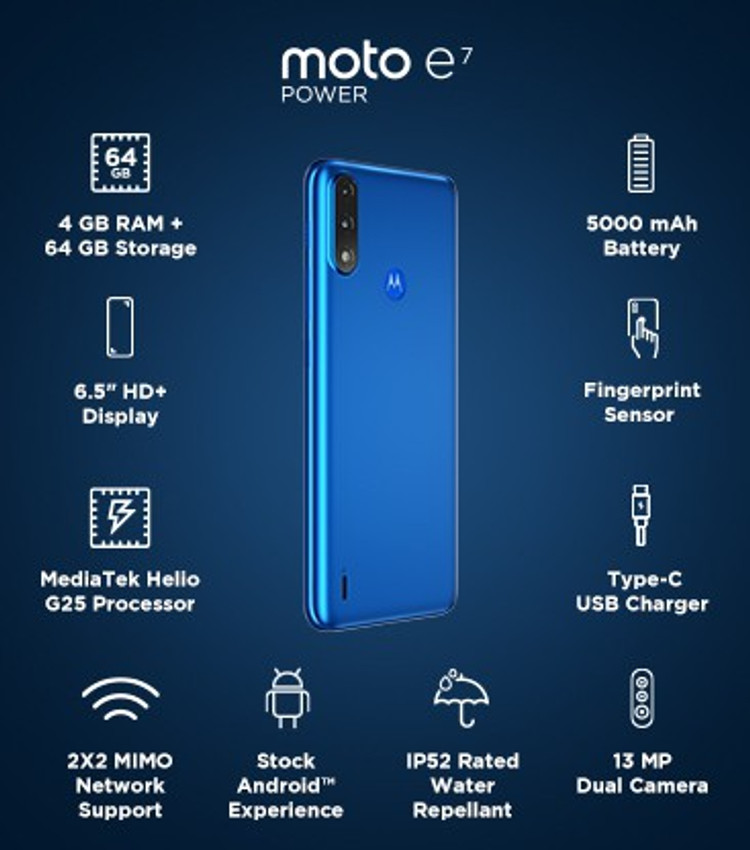 MOTOROLA  moto e7 power タヒチブルー 2GB 32GB moto e7 power - android smartphone | motorola JP