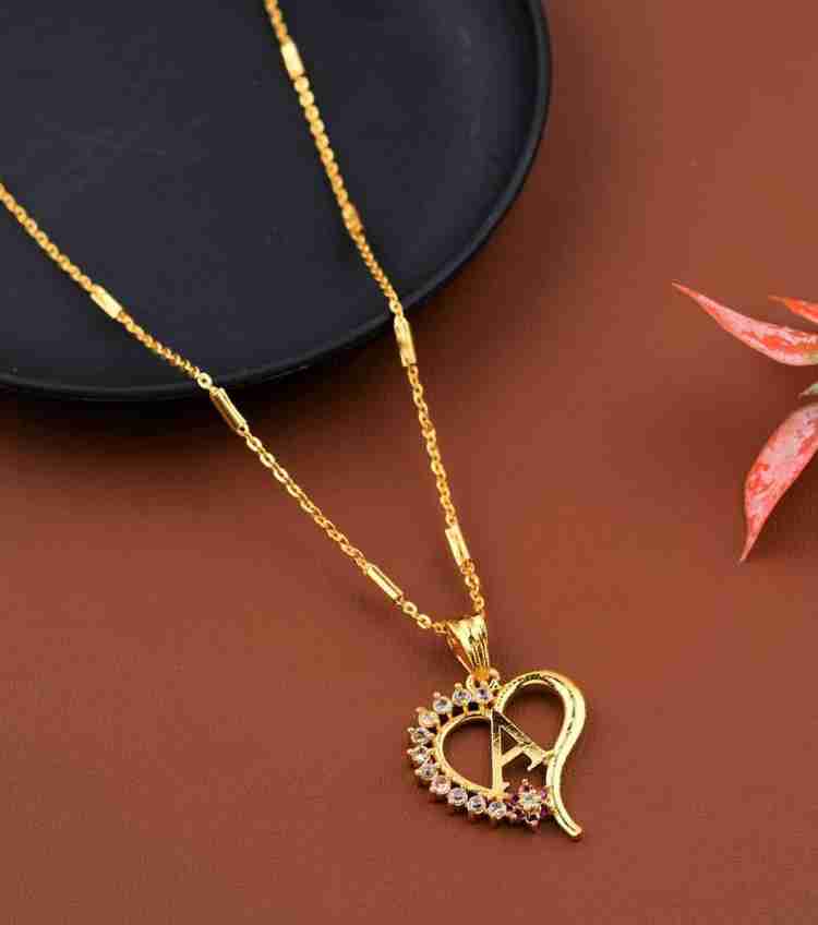 Gold alphabet locket design with price clearance