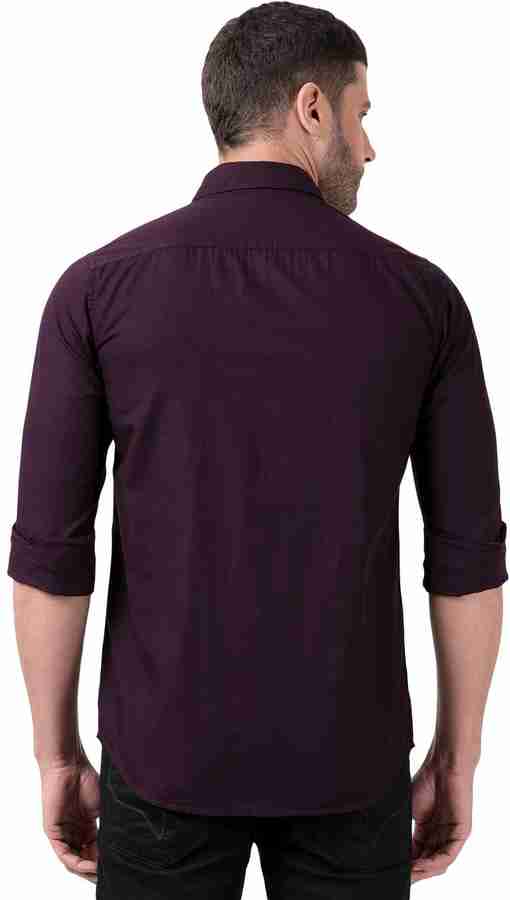 new roads Men Solid Casual Purple Shirt - Buy new roads Men Solid 