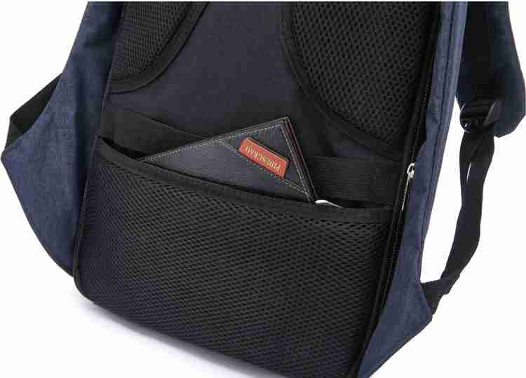 FUR JADEN Navy 20L Anti Theft Waterproof Backpack with USB Charging 15 L Laptop Backpack Navy Price in India Flipkart