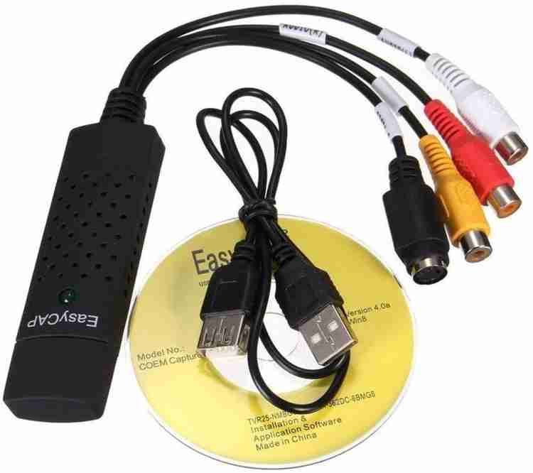 TERABYTE TV out Cable USB 2.0 Easycap Audio and Video Capturing Device Directly from TV Dc60 Tv DVD VHS Video Adapter Capture Card Audio Av Capture Support Windows Xp 7 Vista TERABYTE Flipkart