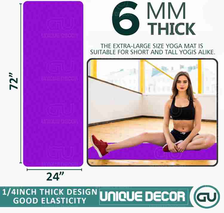 BM Anti Skid Yoga Mat with Strap, Purple 6 mm Yoga Mat, Extra Soft :  : Sports, Fitness & Outdoors